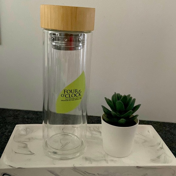 NEW Four O'clock Glass Tea Infuser Travel Mug - Picture 2 of 13